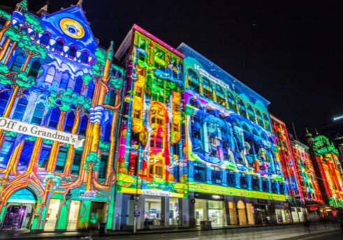 White Night Melbourne 2017 Projection Mapping at Flinders Street